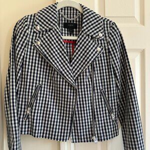 J. Crew Gingham Moto Jacket